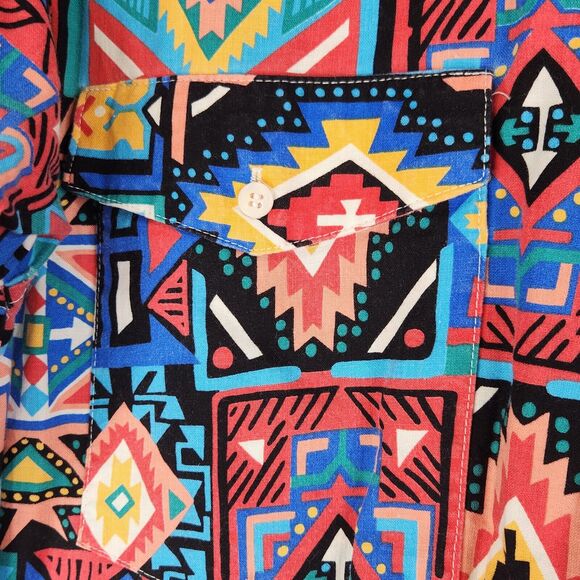 Vintage Frontier Series Button Down Shirt Mens Medium Aztec Southwestern Western - Picture 5 of 9